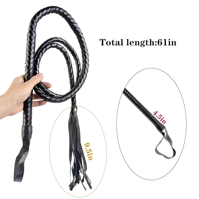 MZ2571 Black Kožni Bič za Igre Zavodljivosti - Cosplay i Predigra