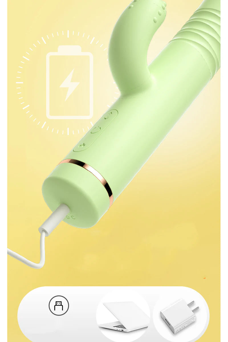 MZ2552 Premium Rabbit Vibrator Dual Stimulator G-Tačke i Klitorisa Zeleni