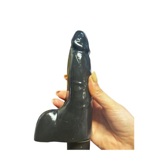 MZ2588 XL Vibrator sa testisima 21 cm - Black Realistični Dizajn