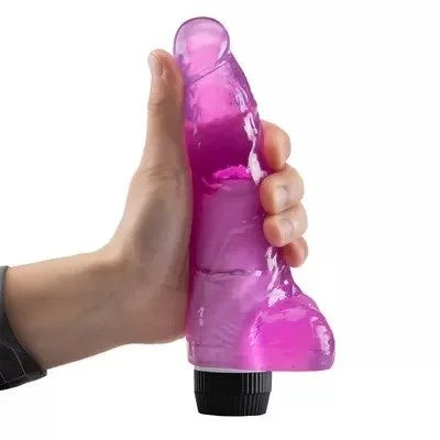 MZ2589 Realistični Massive Vibrator sa testisima  20 cm - purple